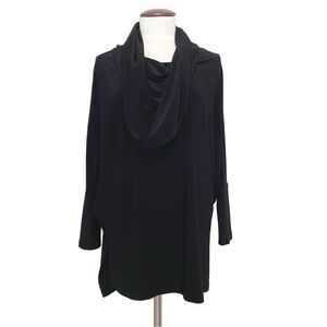 Sympli Cowl Neck Jersey Oversized Tunic Black Sz 8